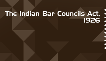 The Indian Bar Councils Act 1926 Bare Act PDF Download 2