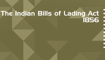 The Indian Bills of Lading Act 1856 Bare Act PDF Download 2