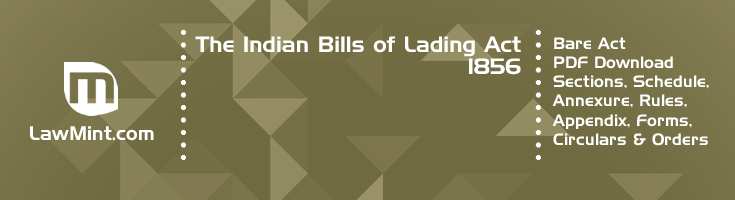 The Indian Bills of Lading Act 1856 Bare Act PDF Download 2