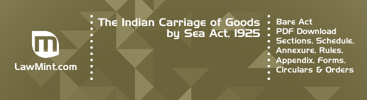 The Indian Carriage of Goods by Sea Act 1925 Bare Act PDF Download 2