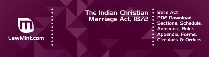 The Indian Christian Marriage Act 1872 Bare Act PDF Download 2