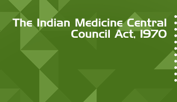 The Indian Medicine Central Council Act 1970 Bare Act PDF Download 2