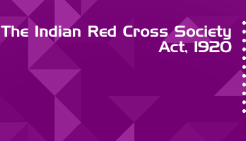 The Indian Red Cross Society Act 1920 Bare Act PDF Download 2