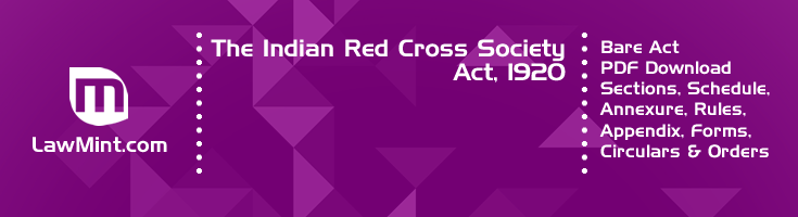 The Indian Red Cross Society Act 1920 Bare Act PDF Download 2