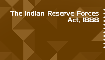 The Indian Reserve Forces Act 1888 Bare Act PDF Download 2