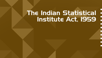 The Indian Statistical Institute Act 1959 Bare Act PDF Download 2