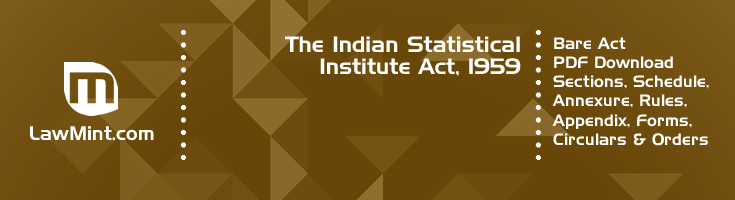 The Indian Statistical Institute Act 1959 Bare Act PDF Download 2