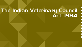 The Indian Veterinary Council Act 1984 Bare Act PDF Download 2