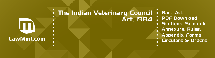 The Indian Veterinary Council Act 1984 Bare Act PDF Download 2