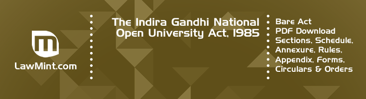 The Indira Gandhi National Open University Act 1985 Bare Act PDF Download 2