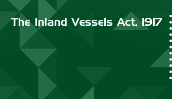 The Inland Vessels Act 1917 Bare Act PDF Download 2