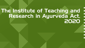 The Institute of Teaching and Research in Ayurveda Act 2020 Bare Act PDF Download 2