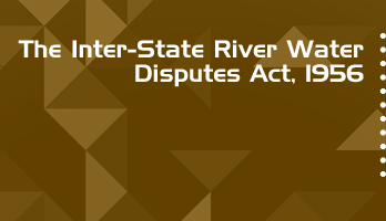 The Inter State River Water Disputes Act 1956 Bare Act PDF Download 2