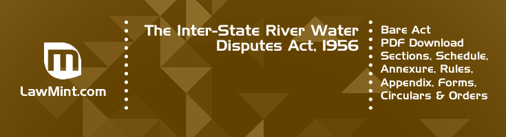 The Inter State River Water Disputes Act 1956 Bare Act PDF Download 2