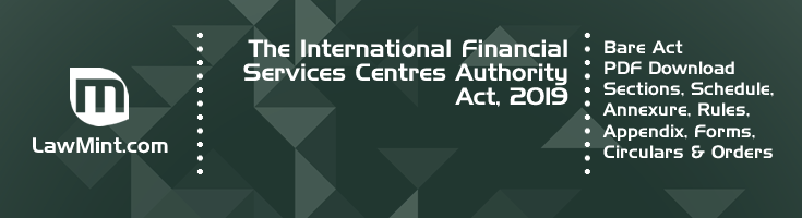 The International Financial Services Centres Authority Act 2019 Bare Act PDF Download 2