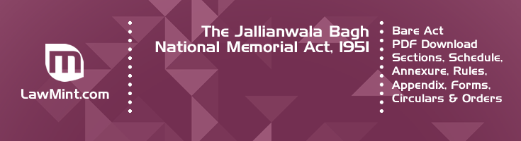 The Jallianwala Bagh National Memorial Act 1951 Bare Act PDF Download 2