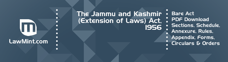 The Jammu and Kashmir Extension of Laws Act 1956 Bare Act PDF Download 2