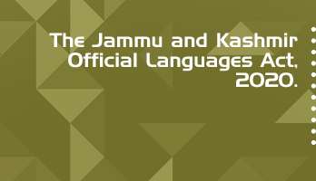 The Jammu and Kashmir Official Languages Act 2020 Bare Act PDF Download 2