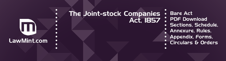 The Joint stock Companies Act 1857 Bare Act PDF Download 2