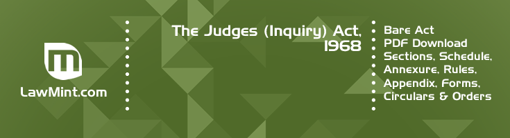 The Judges Inquiry Act 1968 Bare Act PDF Download 2