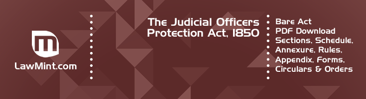 The Judicial Officers Protection Act 1850 Bare Act PDF Download 2