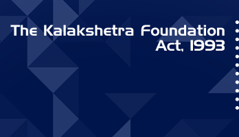 The Kalakshetra Foundation Act 1993 Bare Act PDF Download 2