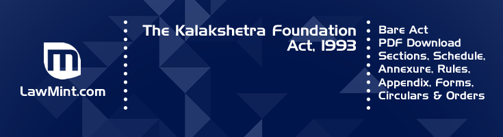 The Kalakshetra Foundation Act 1993 Bare Act PDF Download 2