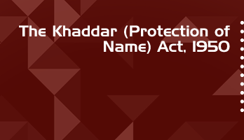 The Khaddar Protection of Name Act 1950 Bare Act PDF Download 2