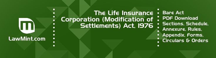 The Life Insurance Corporation Modification of Settlements Act 1976 Bare Act PDF Download 2