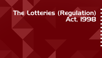 The Lotteries Regulation Act 1998 Bare Act PDF Download 2