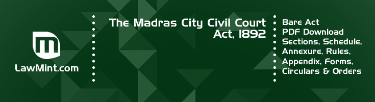 The Madras City Civil Court Act 1892 Bare Act PDF Download 2