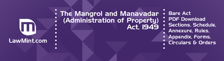 The Mangrol and Manavadar Administration of Property Act 1949 Bare Act PDF Download 2