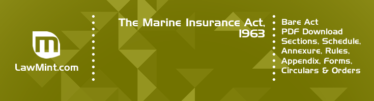 The Marine Insurance Act 1963 Bare Act PDF Download 2