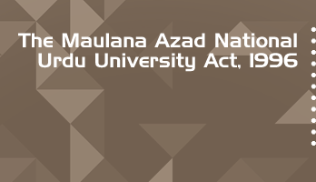 The Maulana Azad National Urdu University Act 1996 Bare Act PDF Download 2