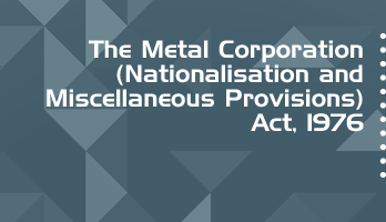 The Metal Corporation Nationalisation and Miscellaneous Provisions Act 1976 Bare Act PDF Download 2