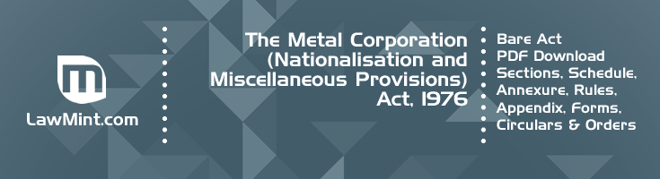 The Metal Corporation Nationalisation and Miscellaneous Provisions Act 1976 Bare Act PDF Download 2