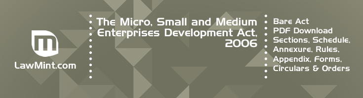 The Micro Small and Medium Enterprises Development Act 2006 Bare Act PDF Download 2