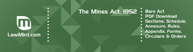 The Mines Act 1952 Bare Act PDF Download 2