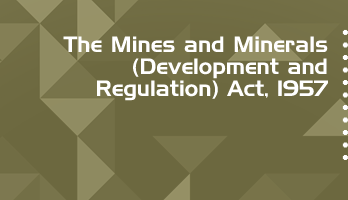 The Mines and Minerals Development and Regulation Act 1957 Bare Act PDF Download 2