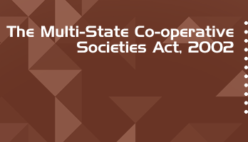 The Multi State Co operative Societies Act 2002 Bare Act PDF Download 2