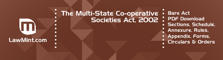 The Multi State Co operative Societies Act 2002 Bare Act PDF Download 2