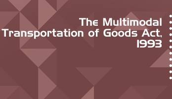 The Multimodal Transportation of Goods Act 1993 Bare Act PDF Download 2