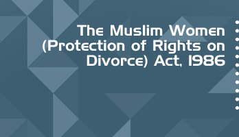 The Muslim Women Protection of Rights on Divorce Act 1986 Bare Act PDF Download 2