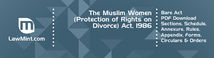 The Muslim Women Protection of Rights on Divorce Act 1986 Bare Act PDF Download 2