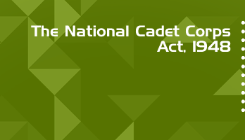 The National Cadet Corps Act 1948 Bare Act PDF Download 2