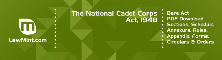 The National Cadet Corps Act 1948 Bare Act PDF Download 2