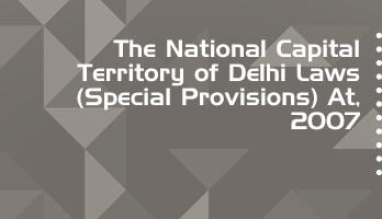 The National Capital Territory of Delhi Laws Special Provisions At 2007 Bare Act PDF Download 2