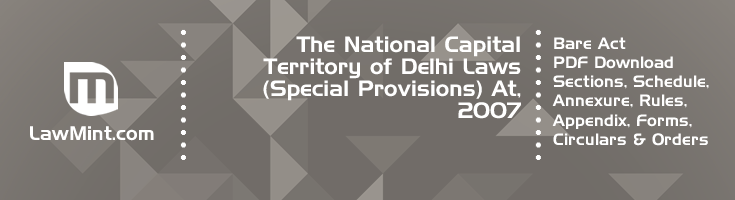 The National Capital Territory of Delhi Laws Special Provisions At 2007 Bare Act PDF Download 2