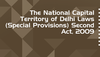 The National Capital Territory of Delhi Laws Special Provisions Second Act 2009 Bare Act PDF Download 2