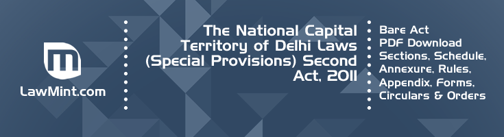 The National Capital Territory of Delhi Laws Special Provisions Second Act 2011 Bare Act PDF Download 2